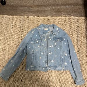 star print denim jacket